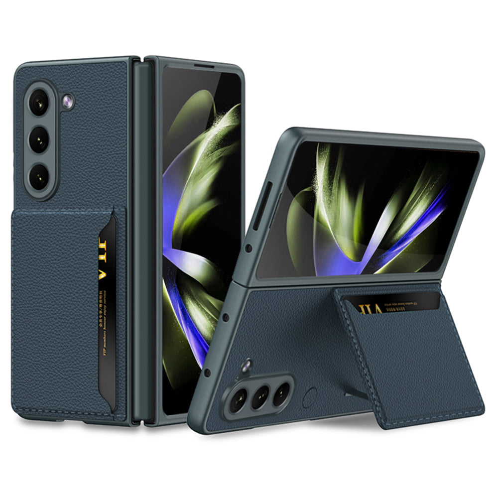 GKK For Samsung Galaxy Z Fold5 5G PU Leather PC Phone Case Card Holder Kickstand Ultra-Thin Cover GKK For Samsung Galaxy Z Fold5 5G PU Leather PC Phone Case Card Holder Kickstand Ultra-Thin Cover
